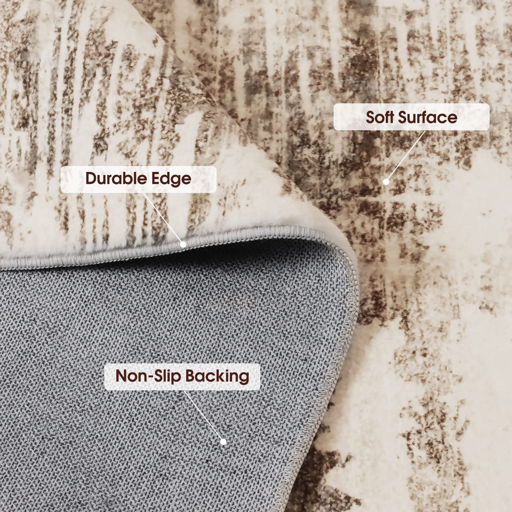 Area Rug Living Room Rugs: 5X7 Indoor Soft Fluffy Rug Abstract Carpet For Bedroom Kitchen Dining Room Floor Washable Plush Throw