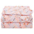 Jsd Pink Paisley Floral Sheet Set King Size, 4 Piece Soft Printed Microfiber Sheets Extra Deep Pocket