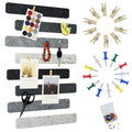 Youdeful Gray Bulletin Board Strips, 8Pcs Felt Pin Board Bar Strips With 50 Pushpins, Self-Adhesive Felt Cork Board Strips For W