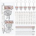 Sayglossy 36 Sets Employee Inspirational Gifts Bulk Pens and Keychains with Funny Card Emotional Positive Gifts for Thanksgiving