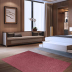 Ambiant Pet Friendly Solid Color Area Rug, Cranberry, 20 x 40 Half Round, Indoor, Stain Resistant, Perfect for Living Room & Entryway