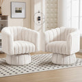 Yuuijoaa Swivel Accent Barrel Chair Set Of 2- Cute Comfy Small Round 360 Arm Chair Teddy Sofa Club Reading Chair For Living Room