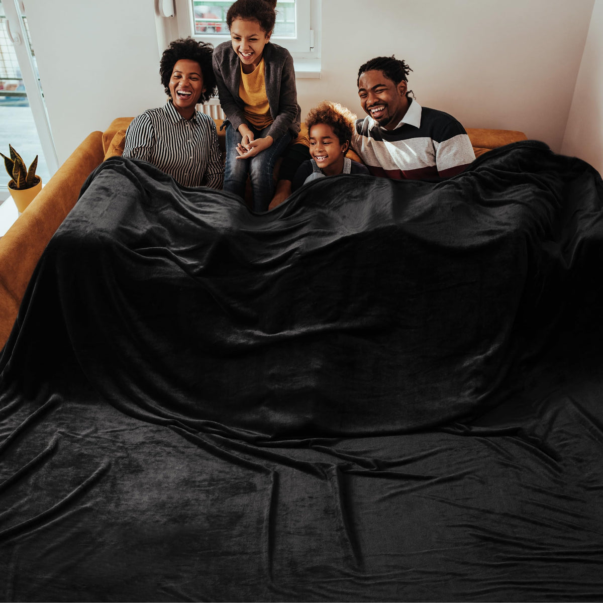 Bedsure Oversized Fleece Blanket Black - 280Gsm Soft Lightweight Plush Cozy Blankets For Bed, Sofa, Couch, Travel, Camping