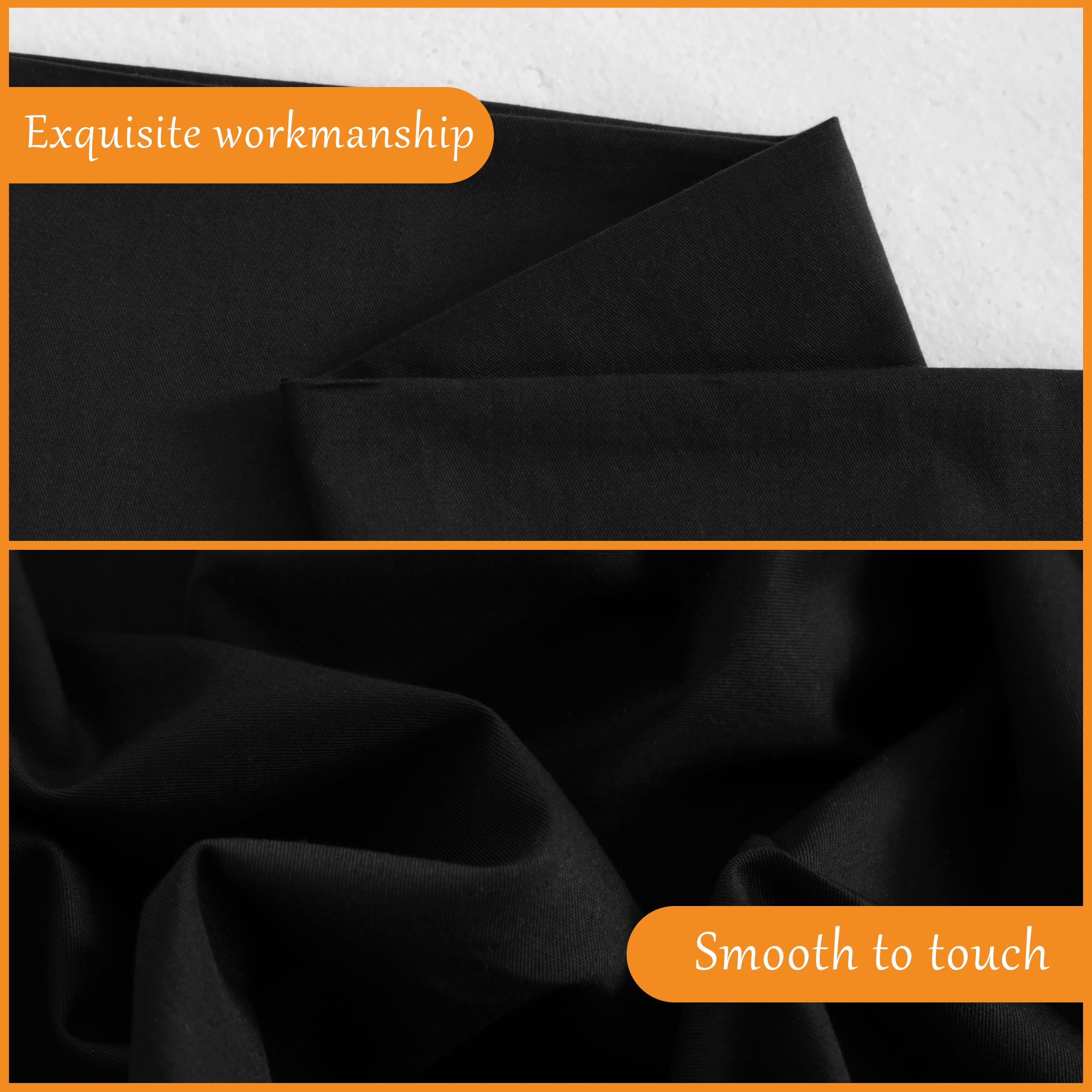 Ntbay Standard Cotton Pillowcases - Envelope Closure 20X26 Pillowcases Set Of 2, Breathable And Soft Bed Pillow Cases, Black