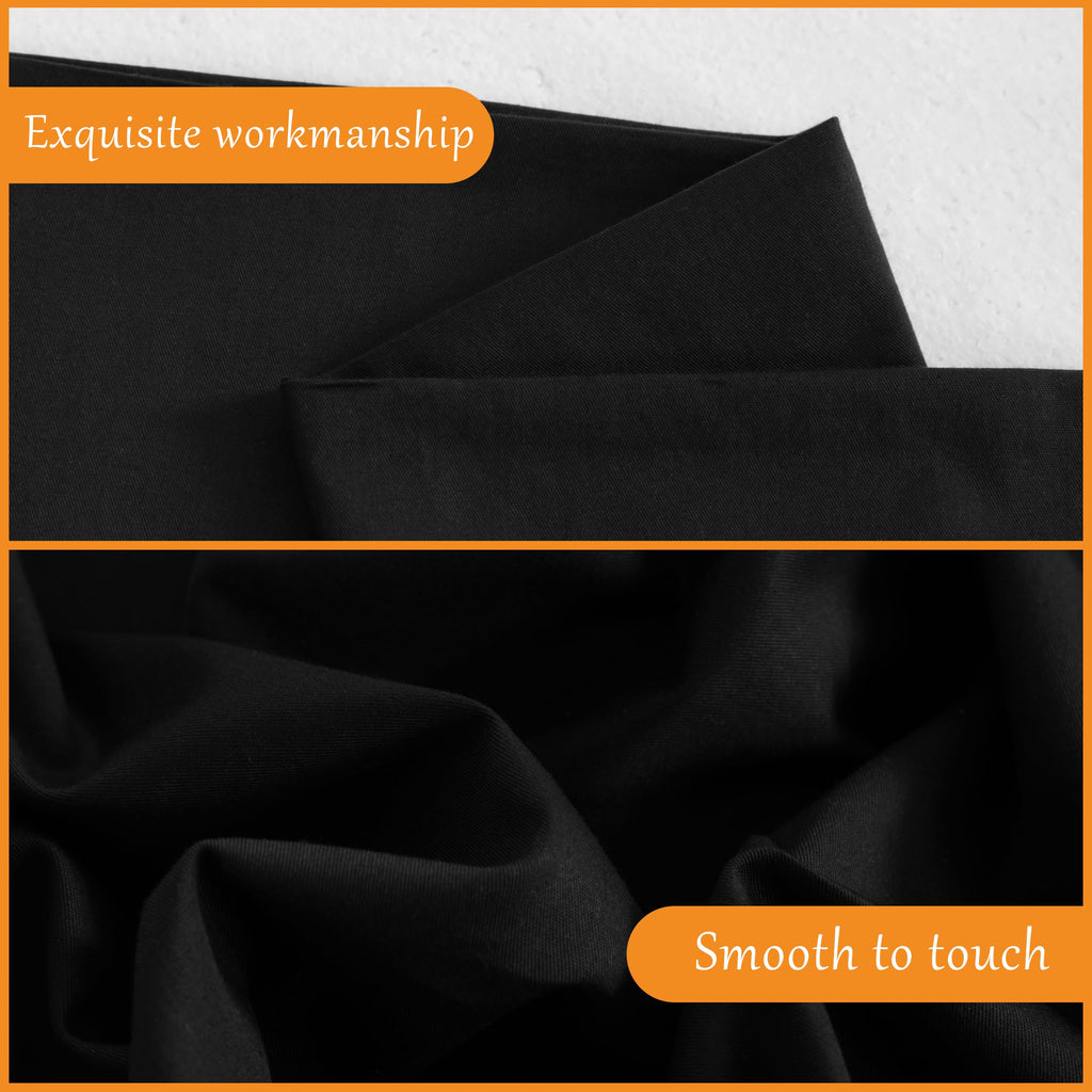 Ntbay Standard Cotton Pillowcases - Envelope Closure 20X26 Pillowcases Set Of 2, Breathable And Soft Bed Pillow Cases, Black