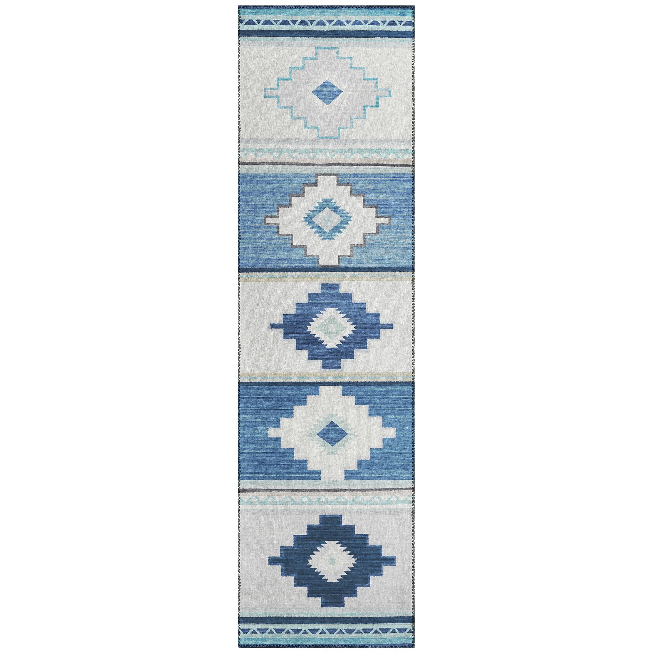 Addison Rugs Sonora Aso31 Ivory 2'3" X 7'6" Indoor Outdoor Runner Rug, Easy Clean, Machine Washable, Non Shedding, Bedroom, Living Room, Dining Room, Kitchen, Patio Rug