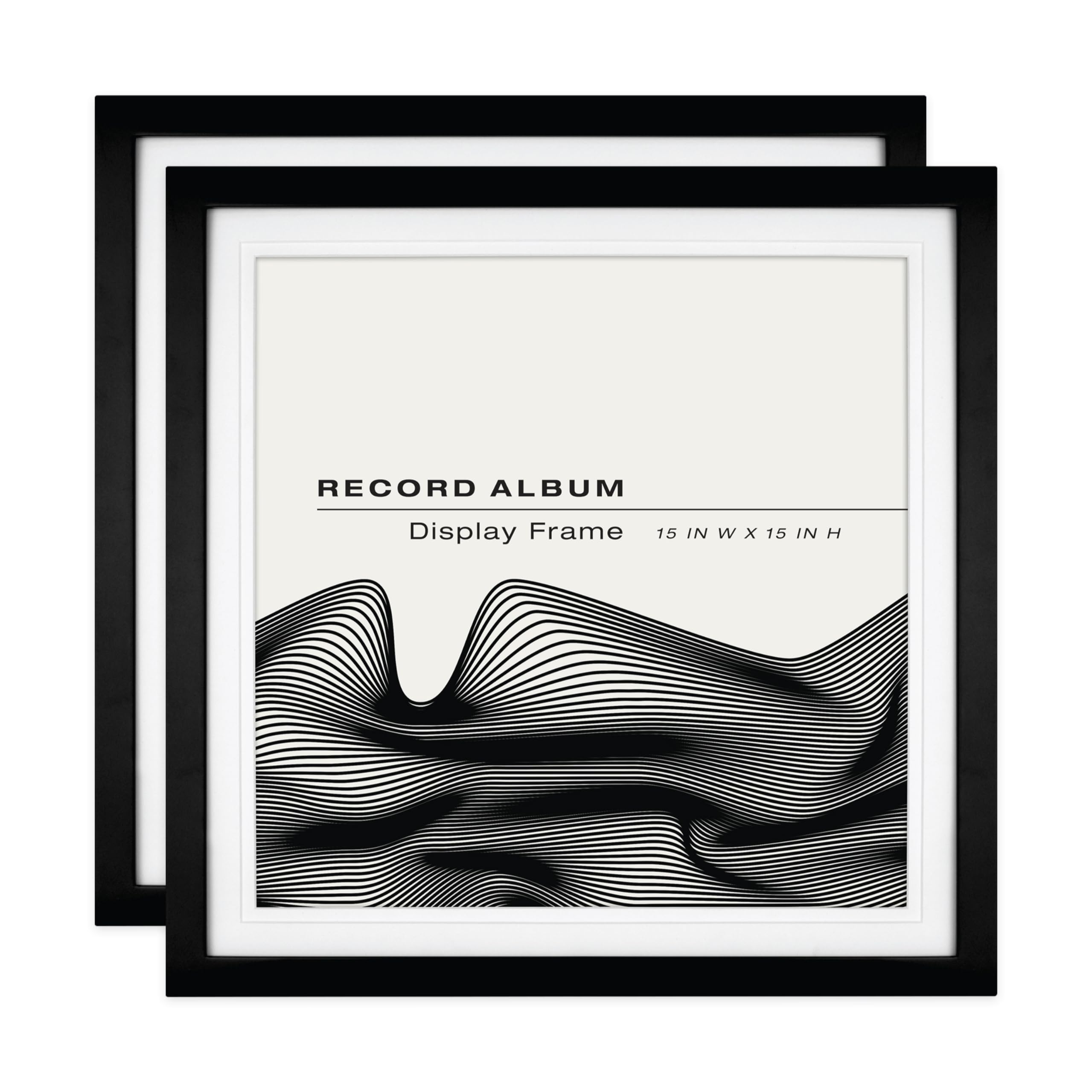 MCS15x15 Black Record Album Frame, Wall Hanging Picture Frame for Photes & Art Prints