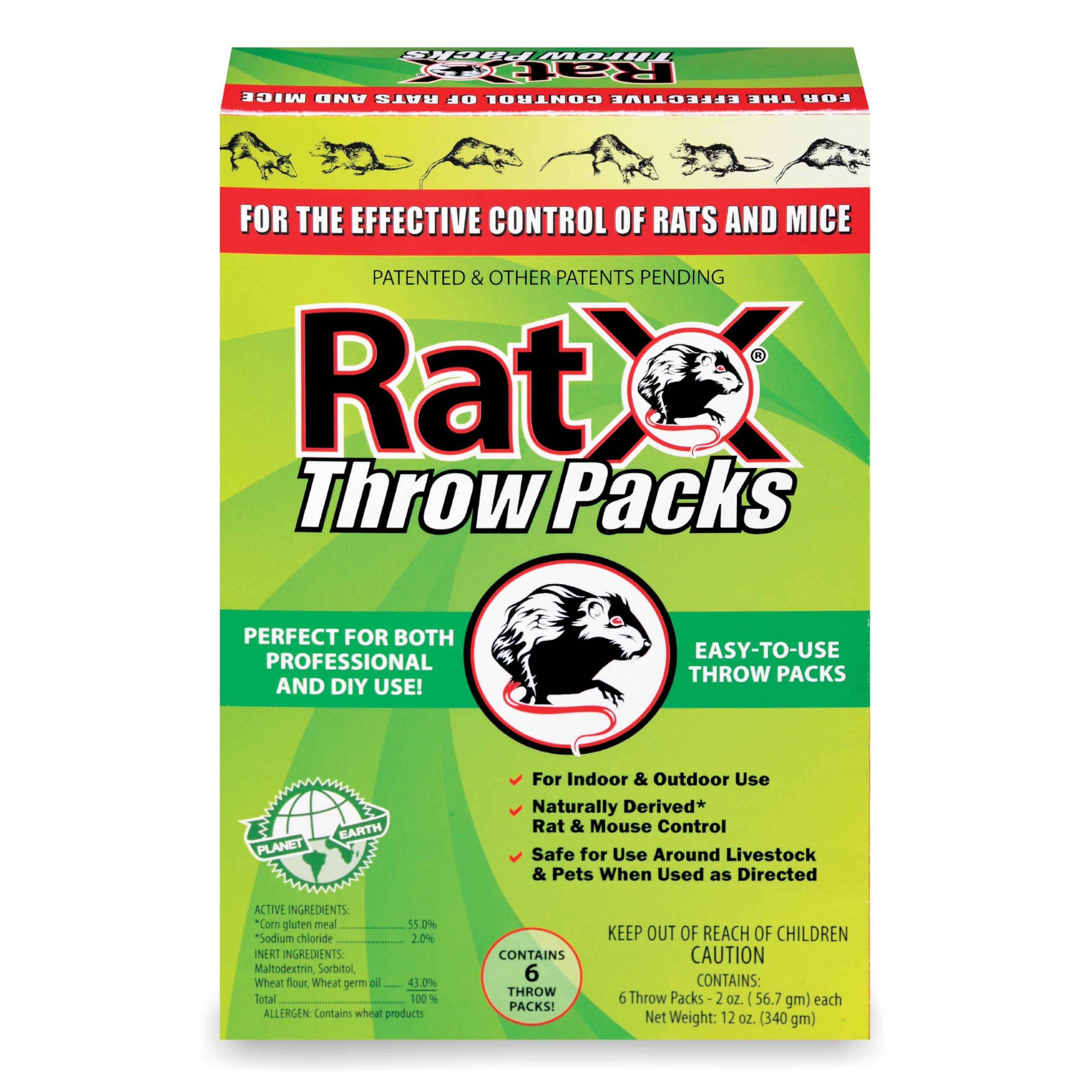 Ratx Throw Packs- For All Species Of Rats And Mice Safe Around Pets