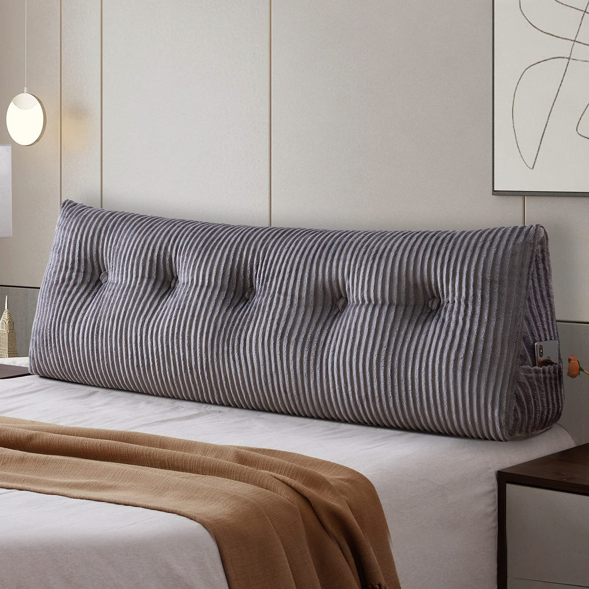 Large Headboard Wedge Pillow Bed Rest Reading Pillow Bolster Triangular Pillow For Sitting In Bed-Backrest Positioning Support L