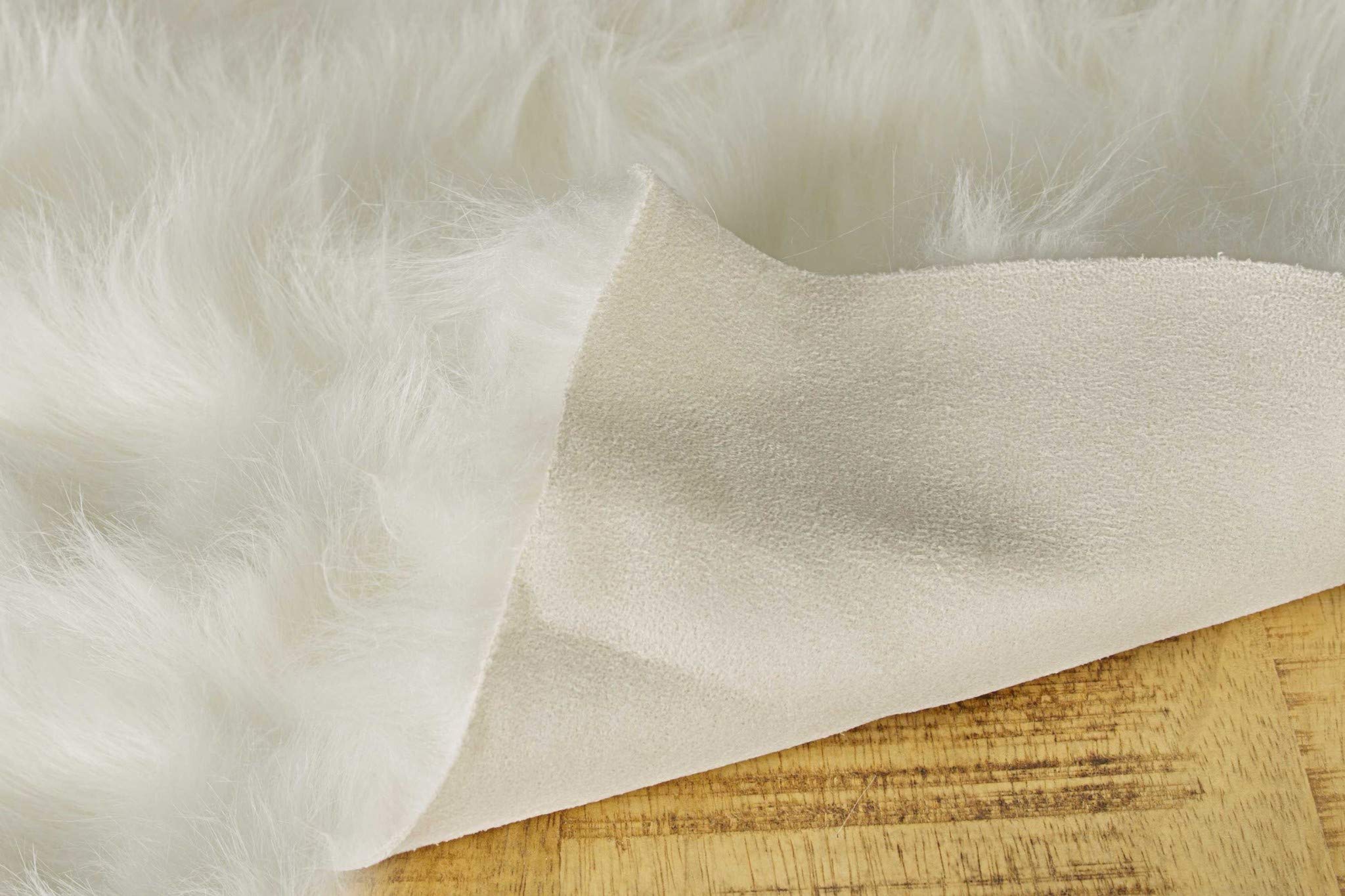 HomeRoots Decor 24'x 72'x 1.5' Acrylic Plush Sheepskin Double, Area Rug - Off White