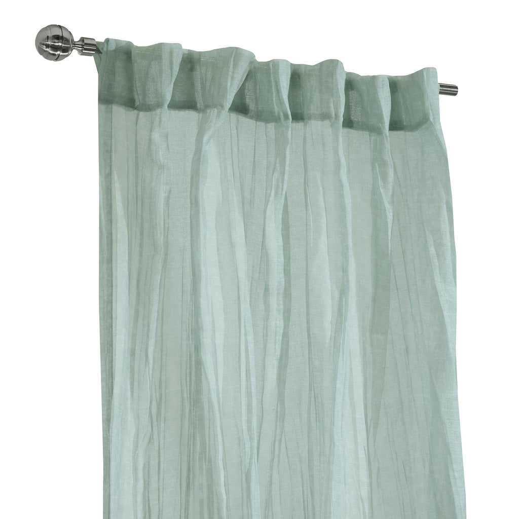 Richmark International Paloma Sheer Dual Header Curtain Panel 52 X 95 In Pale Thyme