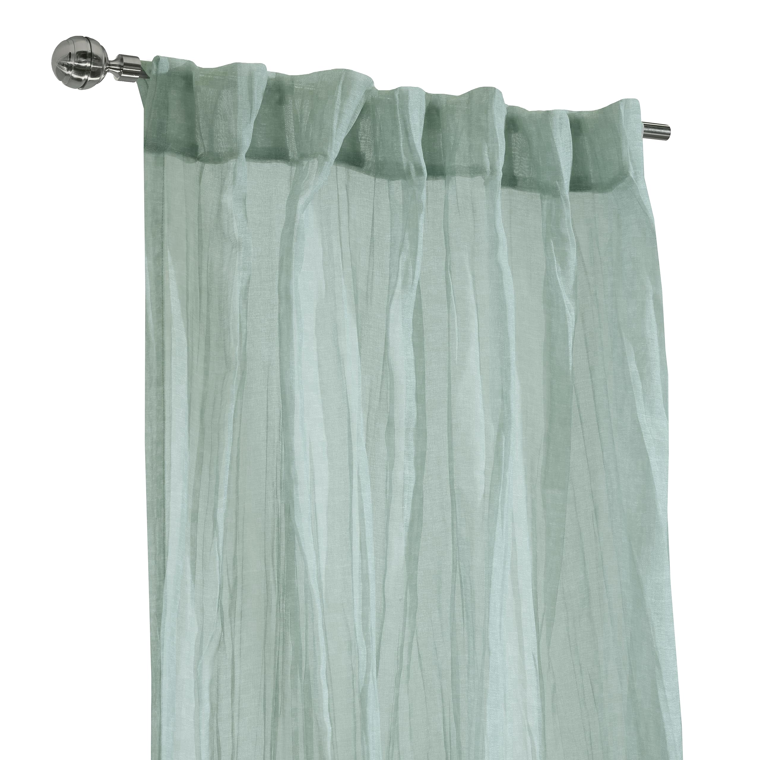 Richmark International Paloma Sheer Dual Header Curtain Panel 52 X 95 In Pale Thyme