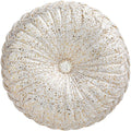 Eucior Round Throw Pillows,Gold And White Throw Pillows,Soft Spandex Velvet Fabric,Pumpkin Pleated Handmade White Round Velvet D