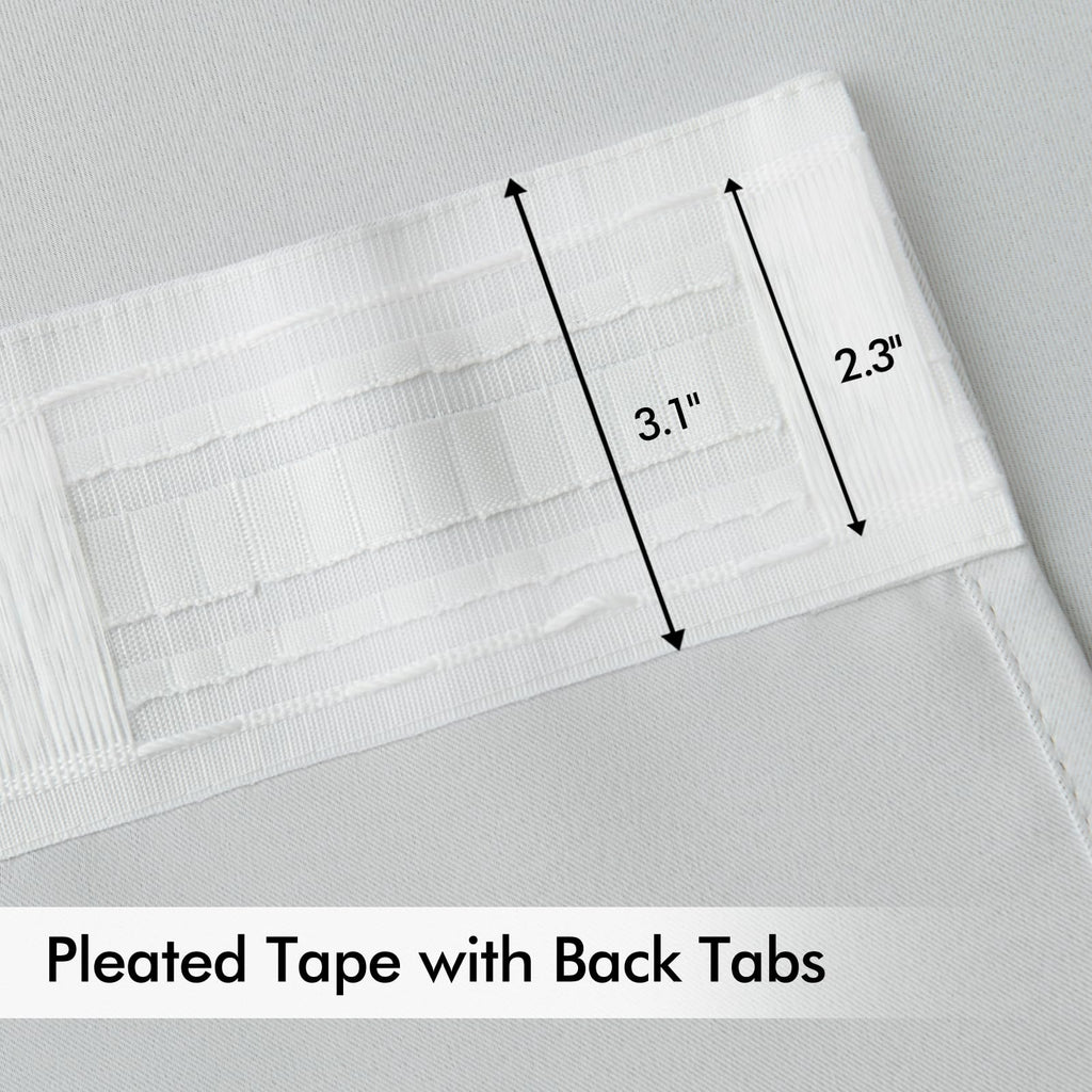Miulee Back Tab Light Blocking Curtains 90 Inch Long 2 Panels Set For Living Room Bedroom, Greyish White Rod Pocket/Pinch Pleated Thermal Insulated Room Darkening Blackout Curtains, 52 X 90 Inch