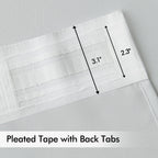 Miulee Back Tab Light Blocking Curtains 108 Inch Long 2 Panels Set For Living Room Bedroom Privacy, Greyish White Rod Pocket/Pinch Pleated Extra Long Thermal Insulated Room Darkening Blackout Drapes