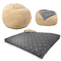CordaRoys Corduroy Bean Bag - Convertible Bean Bag Chair & Bed - Machine-Washable Corduroy Fabric Cover - for Basement, Living 