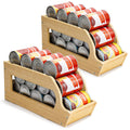 Yumkfoi Bamboo Can Organizers and Storage for Pantry, Soda Can Organizer Beverage Drink Holders, Stackable Canned Goods Organize