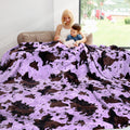 Fleece Bed Blankets Queen Size Purple Soft Lightweight Fuzzy Cozy Queen Blanket Lavender Women Plush Decorative Blanket For Bed