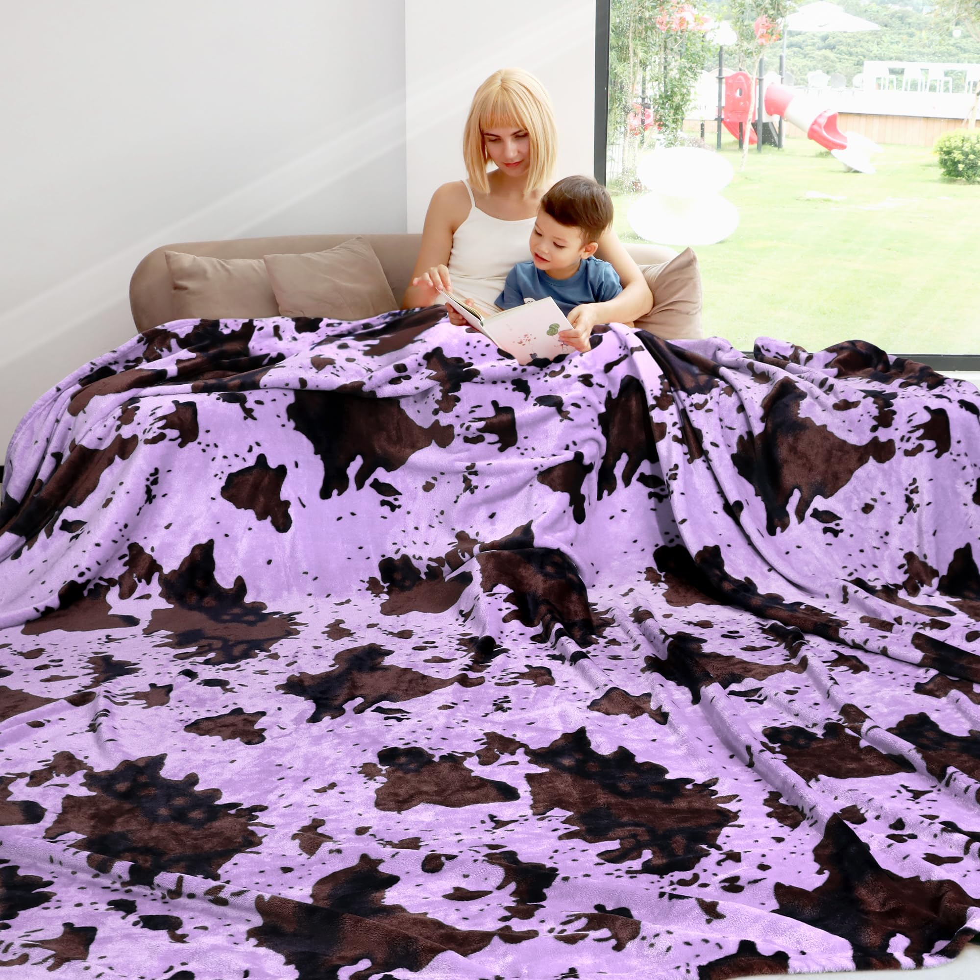 Fleece Bed Blankets Queen Size Purple Soft Lightweight Fuzzy Cozy Queen Blanket Lavender Women Plush Decorative Blanket For Bed
