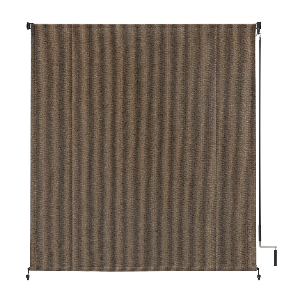 Vicllax Outdoor Roller Shade Fabric For Porch Gazebo, Patio Cordless Blinds Roll Up Shade (6' W X 6' L), Mocha