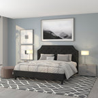 Flash Furniture Brighton King Size Tufted Upholstered Platform Bed In Black Fabric