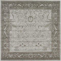 Unique Loom La Jolla Collection Farmhouse, Contemporary, Botanical, Traditional, Vintage Area Rug, 6 0 x 6 0, Light Gray/Dark 