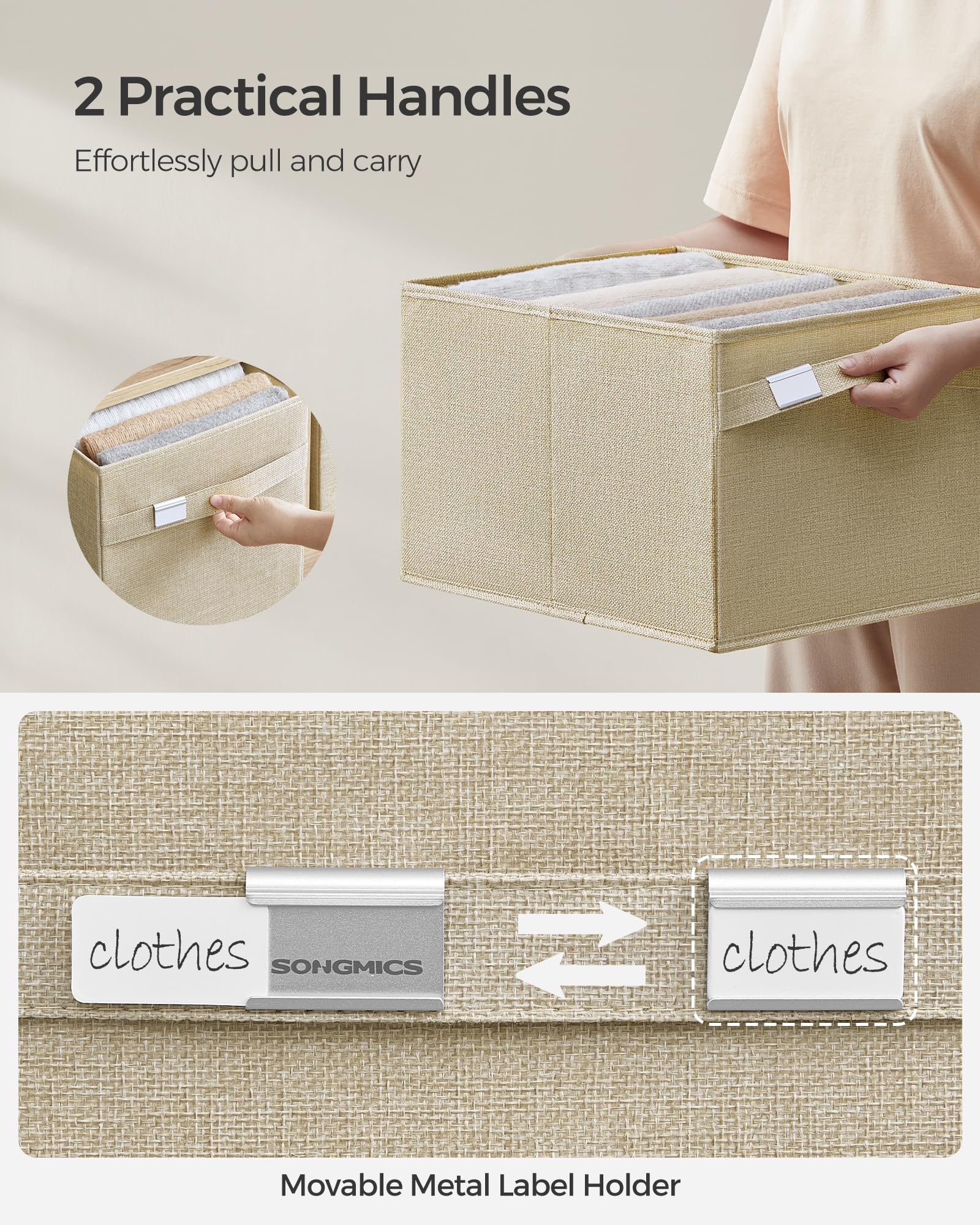 Songmics Storage Baskets, Set Of 4 Extra Large Storage Bins For Organizing, 30L, 15.7 X 11.8 X 9.8 Inches, Fabric Storage Cubes