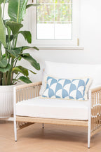 Hofdeco Premium Coastal Hampton Style Patio Indoor Outdoor Lumbar Pillow Cover Only, 12'X20' Water Resistant For Backyard, Cou