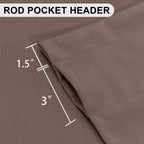 Dwcn Brown Valance Curtains For Basement, Kitchen Curtain Valance 18 Inch, Rod Pocket Bathroom Curtains - 1 Panel, 52 X 18 Inch,