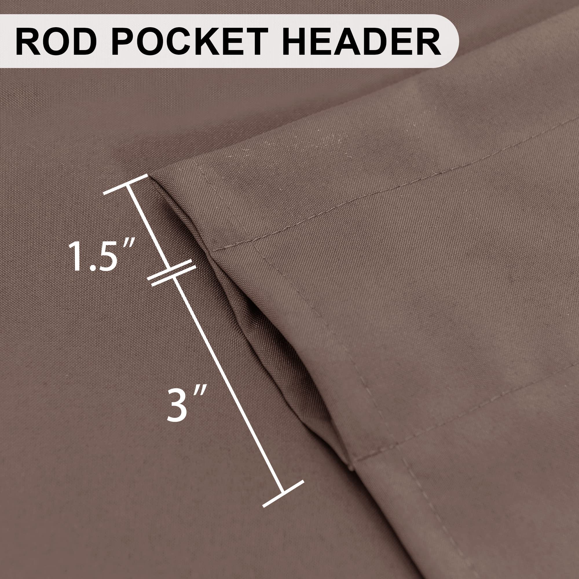 Dwcn Kitchen Valance Solid Short Topper, Brown Valance Curtains For Living Room, Rod Pocket Bathroom/Basement Window Curtains -