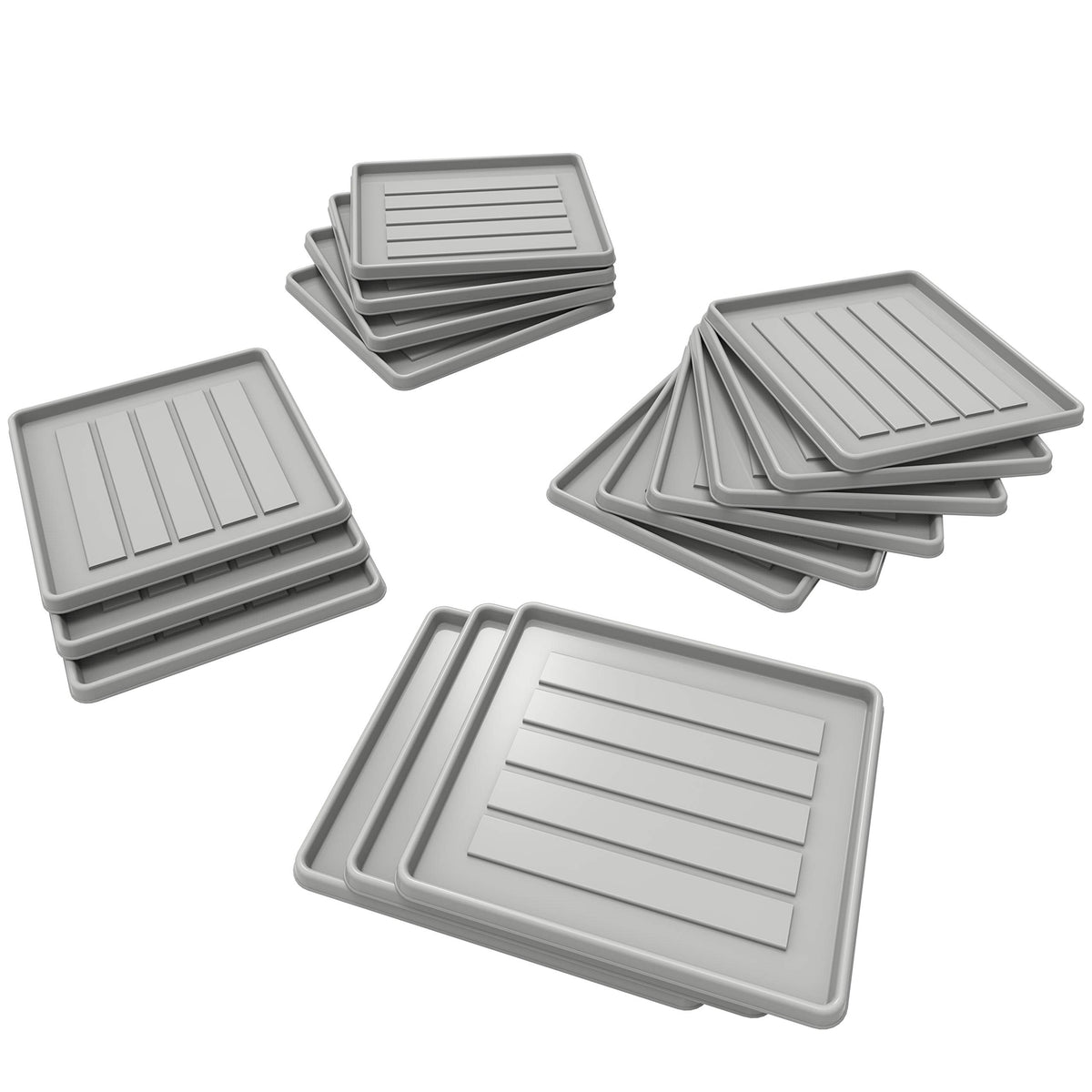 Storex School Locker - Office Cubicle Boot Tray, 12.38 X 11 X 0.8 Inches, Gray, 18-Pack (00803U18C)