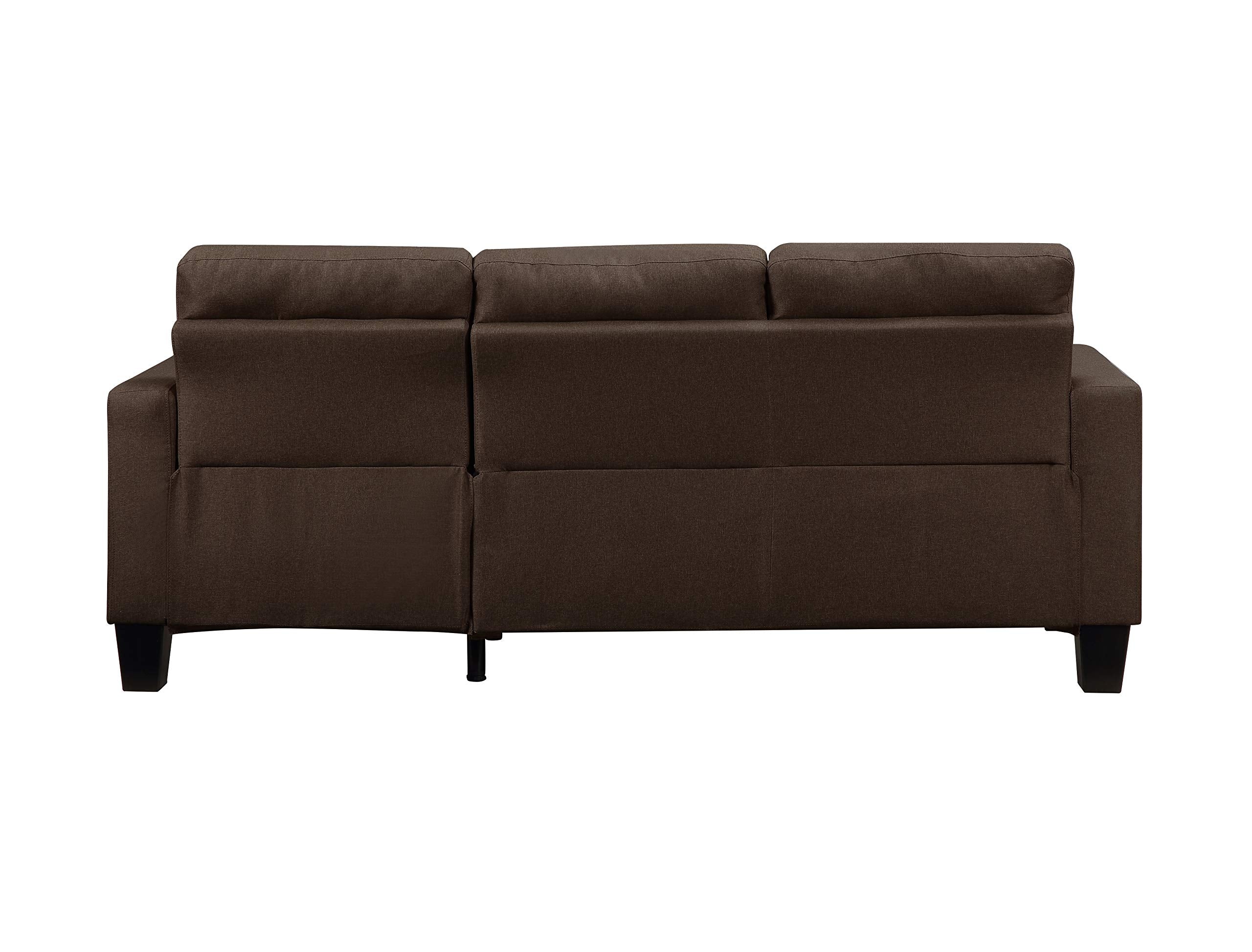 Acme Earsom Sectional Sofa (Rev. Chaise) in Brown Linen