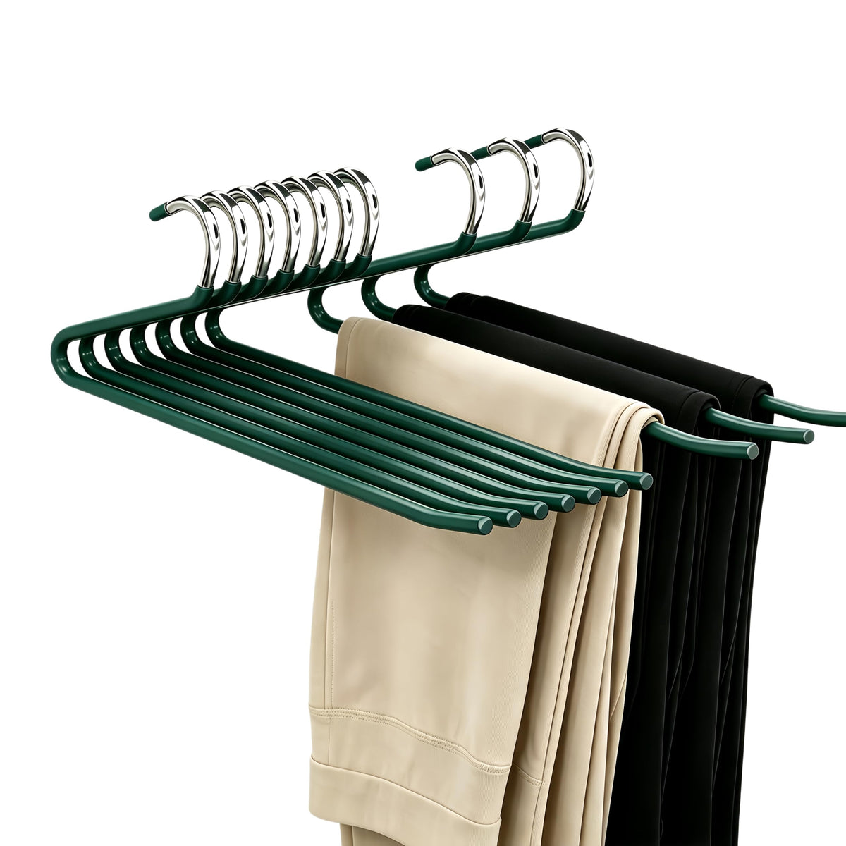 Open Ended Pants Hangers, 10Pack Slack Hanger for Women Men, Metal Non Slip Trousers Jeans Hangers