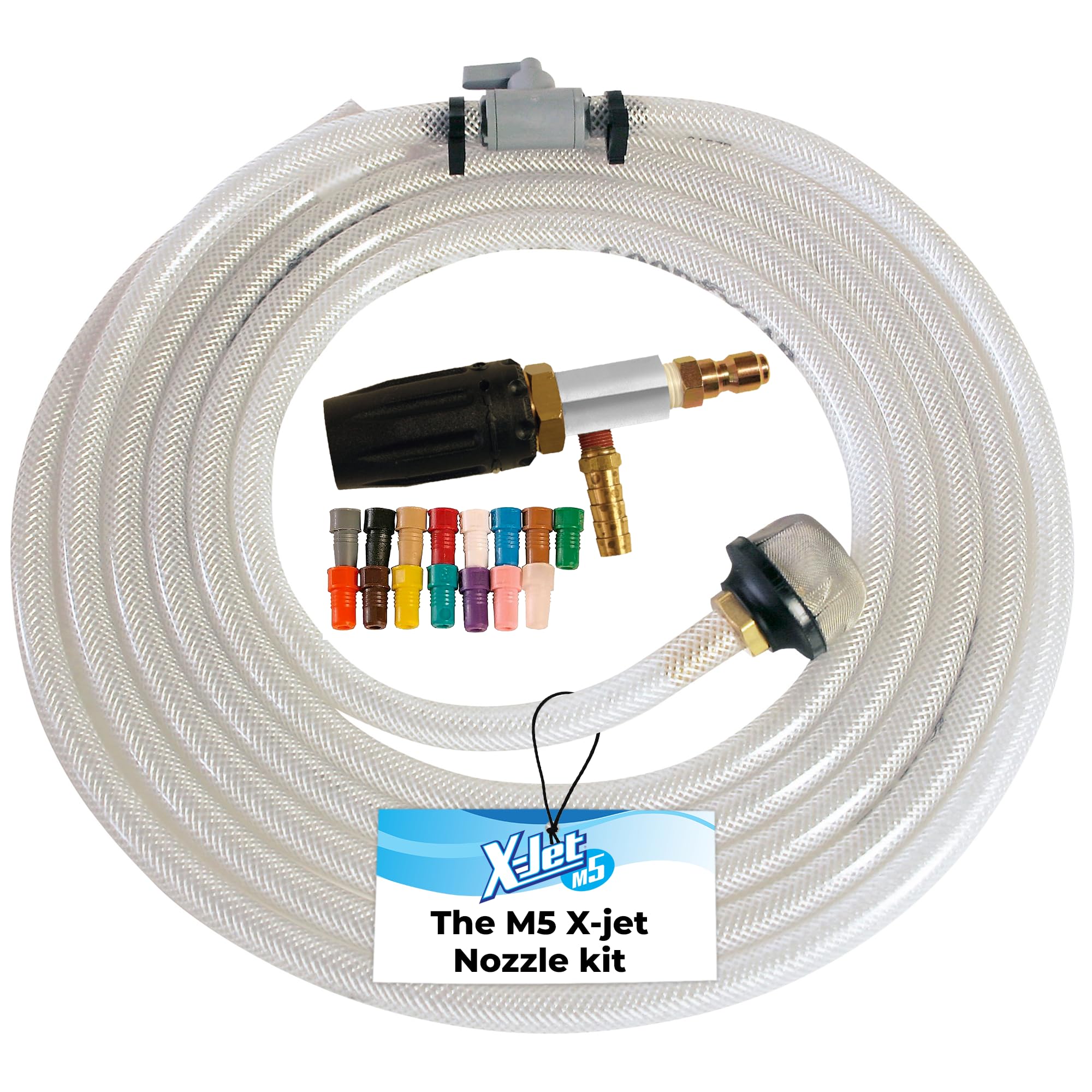 X-Jet M5#16 Kit | 5-6.5 Gpm | Adjustable Long-Range External Injection Variable Pressure Washing Nozzle | Perfect For Washing Re