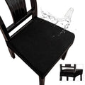 Genina Waterproof Seat Covers for Dining Room Chair Covers Waterproof Dining Chair Covers (6 PCS-Rear-gapped, Black)