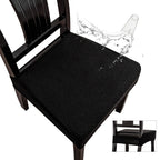 Genina Waterproof Seat Covers for Dining Room Chair Covers Waterproof Dining Chair Covers (6 PCS-Rear-gapped, Black)