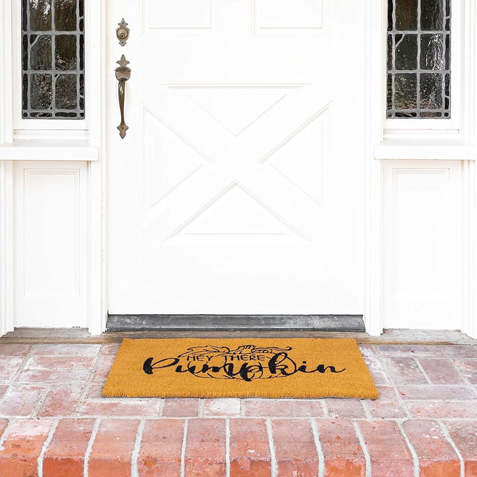 Juvale Natural Coir Welcome Door Mat, Hey There Pumpkin Fall Decor(30 X 17 In)