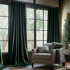 Lazzzy Blackout Velvet Curtains Green Thermal Insulated Curtains 84 Inch Long Drapes For Bedroom Living Room Darkening Window Treatments Grommet Living Room Curtains Set Of 2 Panels Emerald Green