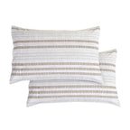 Elegant Comfort Ultra Soft Set Of 2 Striped Print Pillowcases - 1500 Premium Hotel Quality Microfiber, Soft And Smooth Envelope Closure 2-Piece Pillow Covers - Standard/Queen, Traci Linen