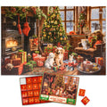 Christmas Advent Calendar 2024 Jigsaw Puzzles - Fireplace 1000 Pieces Holiday Puzzles for Kids and Adults, 27.6 in x 19.7 in, 24