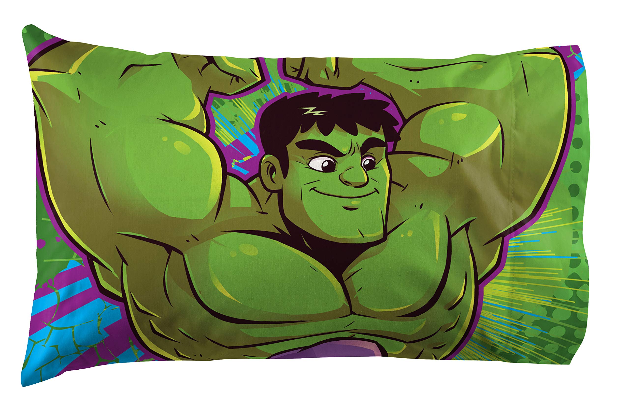 Jay Franco Marvel Super Hero Adventures Hulk Out 1 Pack Pillowcase - Double-Sided Kids Super Soft Bedding (Official Marvel Produ