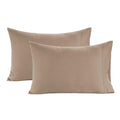 Lane Linen 100% Organic Cotton Pillow Cases Standard Size Set of 2 (20x26) - Cotton Pillowcases Standard Size - Soft Brown Pillo