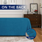 Purefit Geometric Jacquard Throw Sofa Cover - Textured Soft Washable Decorative Couch Covers For 3 Cushion Couch, Throw Cover With Tassels Furniture Protector For Pets, Kids (X-Large, Peacock Blue)