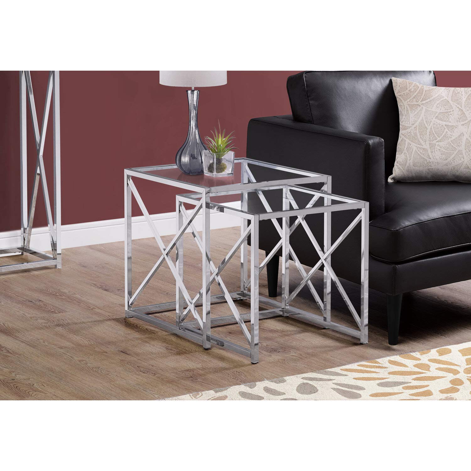 Monarch Specialties I NESTING TABLE, CHROME