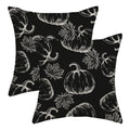 Fall Pillow Covers 18X18 Black Cream Pumpkin Decor Throw Pillows Case For Couch Maple Leaves Autumn Harvest Thanksgiving Farmhou