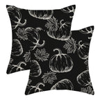 Fall Pillow Covers 18X18 Black Cream Pumpkin Decor Throw Pillows Case For Couch Maple Leaves Autumn Harvest Thanksgiving Farmhou