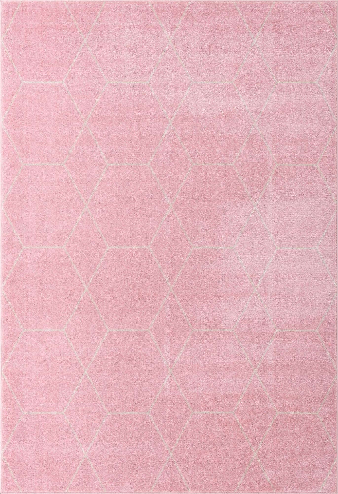 Unique Loom Trellis Frieze Collection Area Rug - Geometric (7 1 x 10, Light Pink/ Ivory)