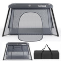 INFANS Travel Crib, Portable Baby Playpen with Removable Bassinet Soft Mattress Carry Bag, Foldable Lightweight Playard Nursery 