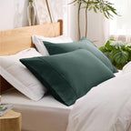 Bedsure Pillow Cases Standard Size Set Of 2 - Forest Green Brushed Microfiber Pillowcases, Super Soft And Cozy Pillowcase, Pillow Case Covers With Envelop Closure, 20X26 Inches