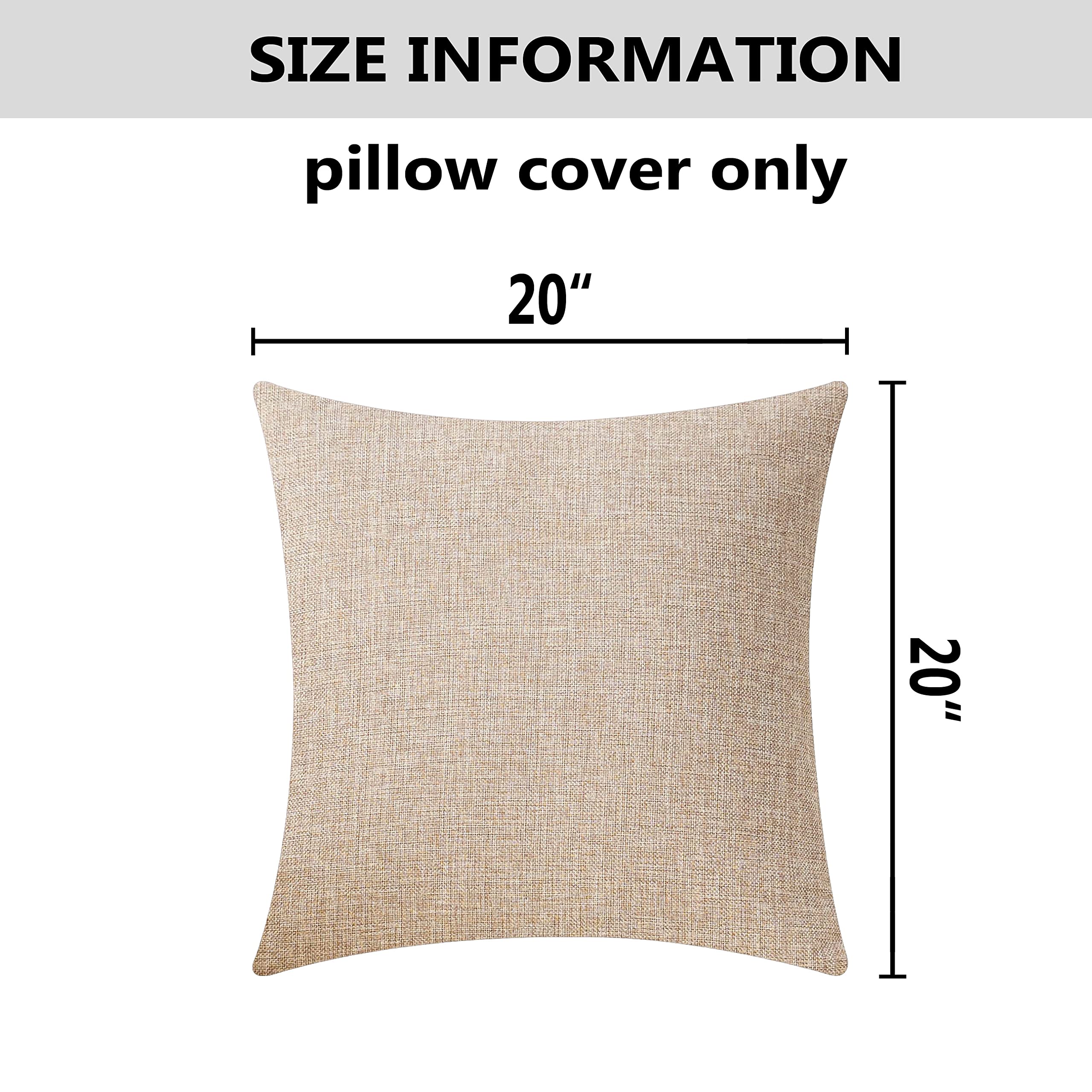 Home Brilliant Burlap Solid Linen European Throw Pillow Sham Cushion Cover For Bench, 20X20(50X50Cm), Light Linen